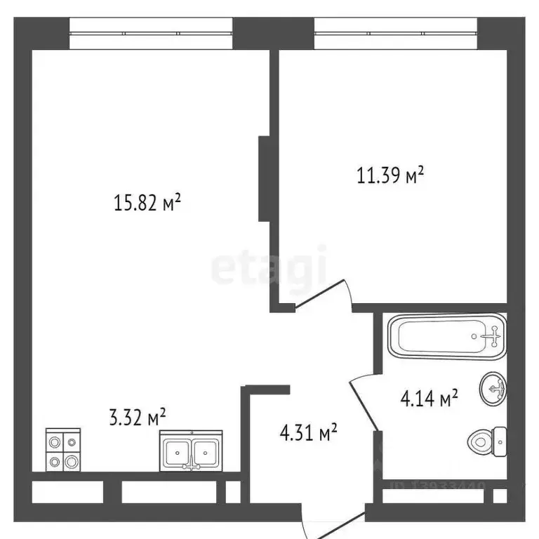 1-к кв. Тюменская область, Тюмень ул. Василия Подшибякина, 11 (39.0 м) - Фото 1