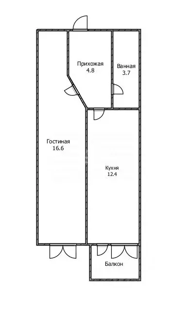 1-к кв. Ульяновская область, Ульяновск Камышинская ул., 105 (37.5 м) - Фото 2
