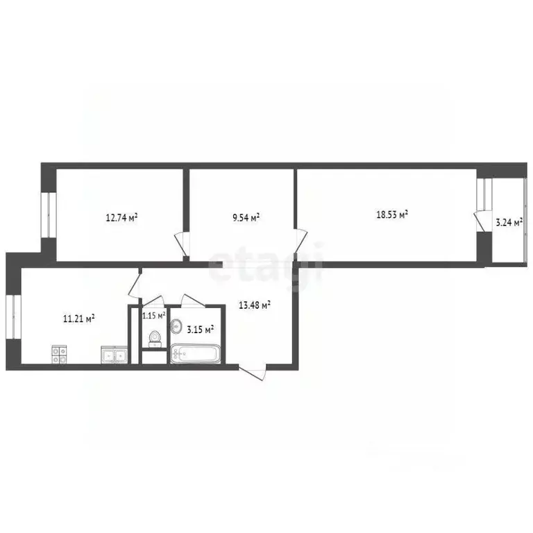 3-к кв. Московская область, Лобня Текстильная ул., 18 (69.8 м) - Фото 1