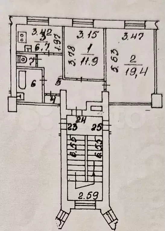 2-к. квартира, 55 м, 2/4 эт. - Фото 0