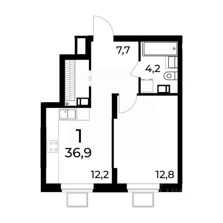 1-к кв. Нижегородская область, Нижний Новгород ул. Усиевича (37.4 м) - Фото 0