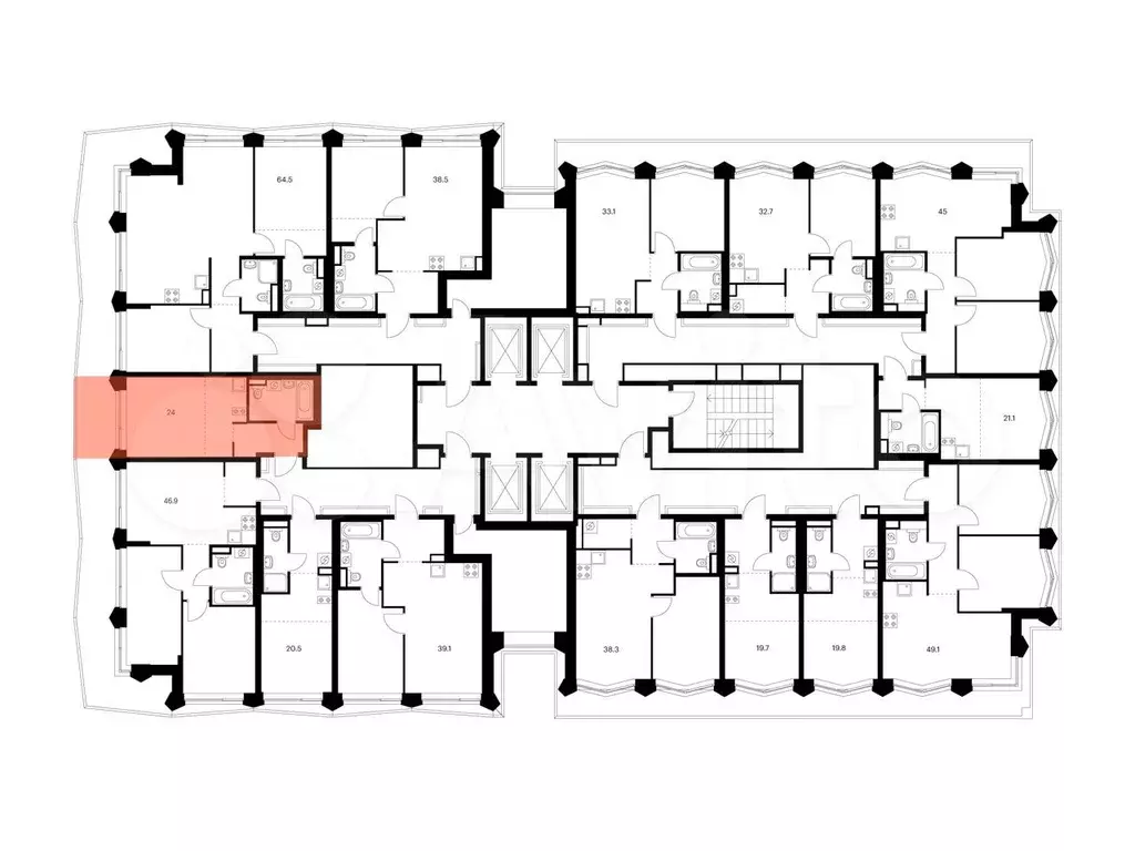 Квартира-студия, 24 м, 23/31 эт. - Фото 1