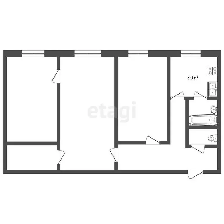 3-комнатная квартира: Ярославль, улица Юности, 14 (53.6 м) - Фото 0