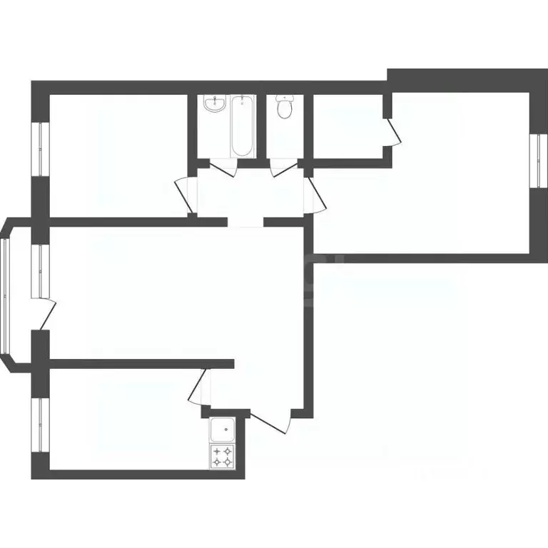 3-к кв. Тюменская область, Тюмень ул. Новоселов, 12к3 (67.7 м) - Фото 2