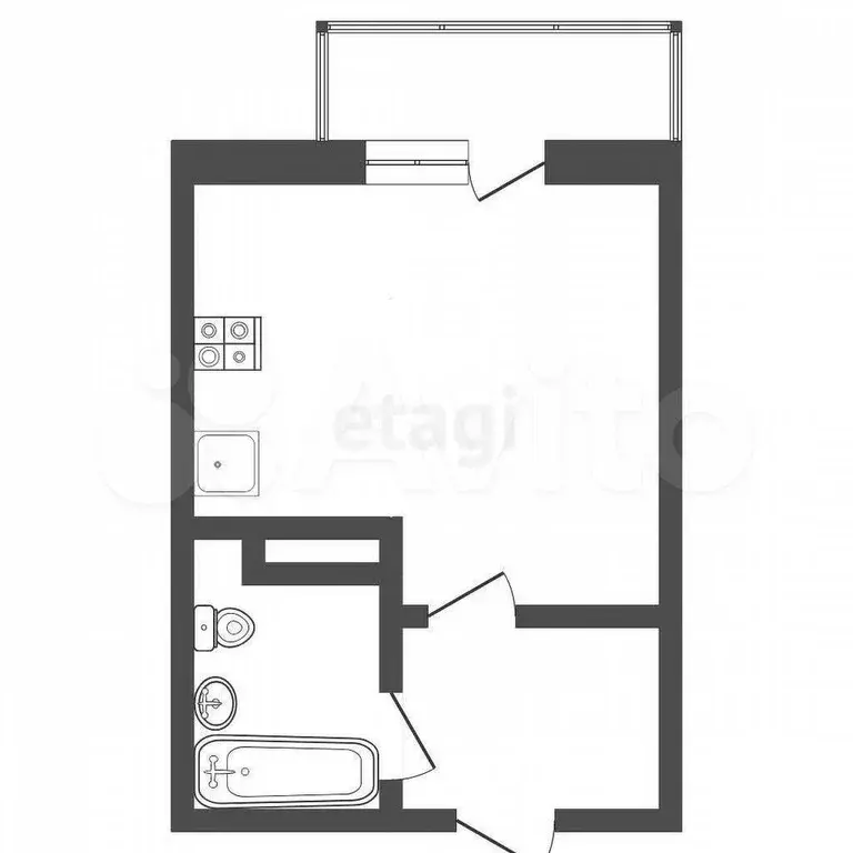 Квартира-студия, 24,9 м, 14/17 эт. - Фото 0