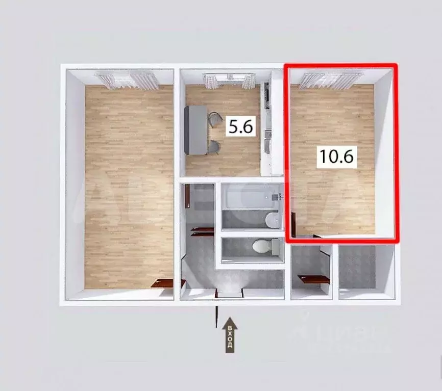 Комната Омская область, Омск 3-й мкр, ул. Путилова, 7Б (10.6 м) - Фото 2