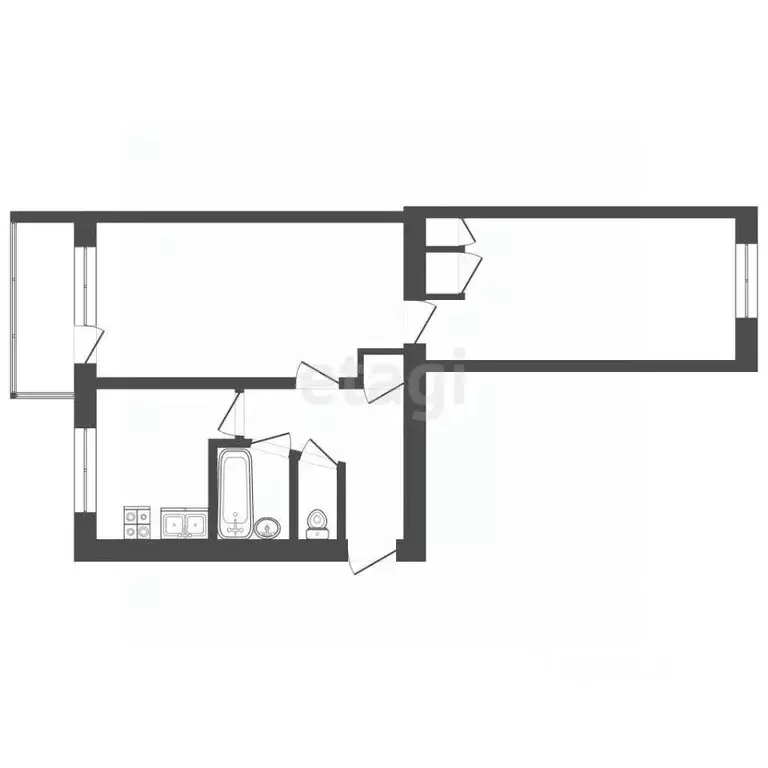 2-к кв. Свердловская область, Туринск Социалистическая ул., 93 (42.7 ... - Фото 1