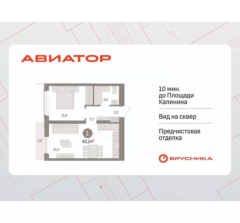 1-к кв. Новосибирская область, Новосибирск ул. Аэропорт, 88 (43.12 м) - Фото 0