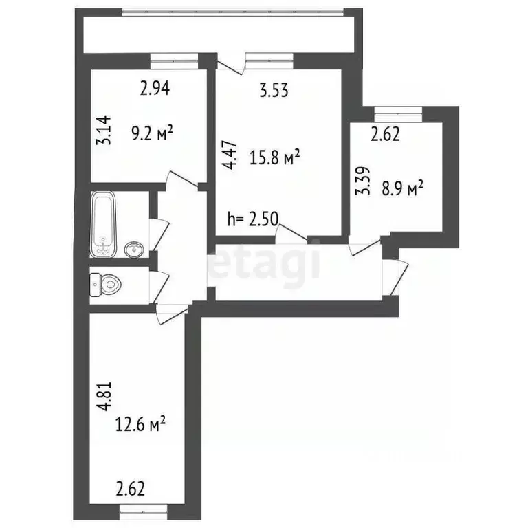 3-к кв. Владимирская область, Ковров Запольная ул., 24к1 (61.0 м) - Фото 2