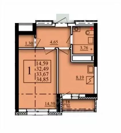 1-к кв. Башкортостан, Уфа Затон-Восточный жилрайон, Паруса жилой ... - Фото 1