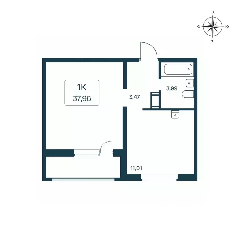 1-к кв. Ленинградская область, Всеволожский район, Заневское городское ... - Фото 1