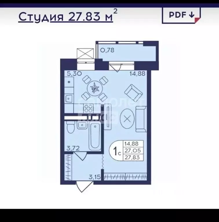 Студия Московская область, Балашиха Железнодорожный мкр, ул. ... - Фото 2
