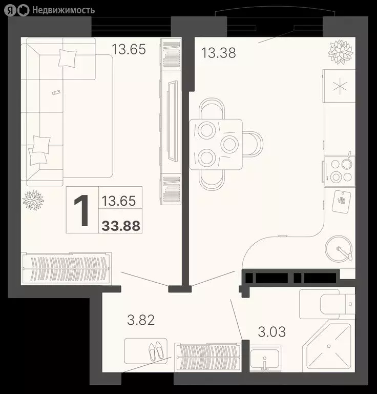 1-комнатная квартира: Сочи, Краснодонская улица, 46/1 (34 м) - Фото 0