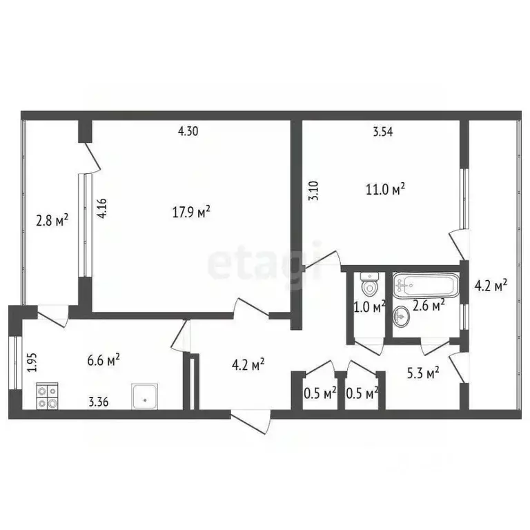 2-к кв. Севастополь ул. Вакуленчука, 10 (63.4 м) - Фото 2