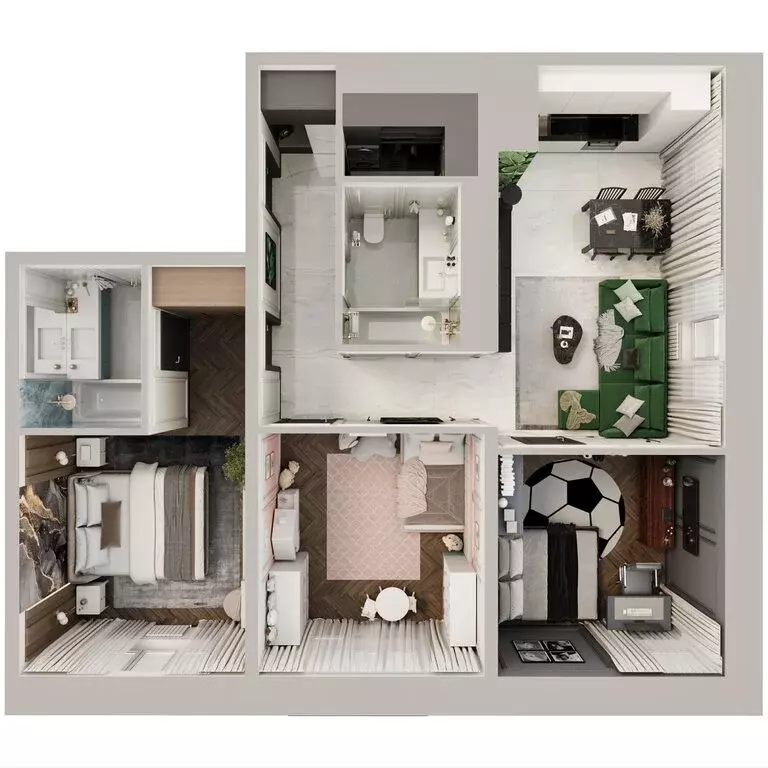 4-комнатная квартира: Маркова, квартал Стрижи, 16 (80.4 м) - Фото 2