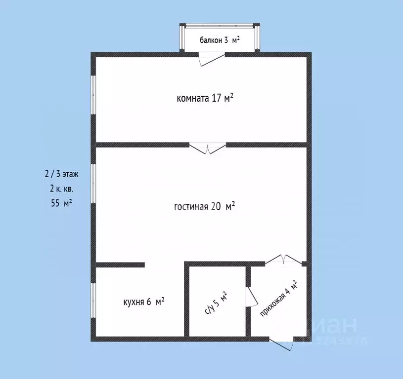 2-к кв. Дагестан, Махачкала ул. Эфенди Капиева, 19 (55.0 м) - Фото 2