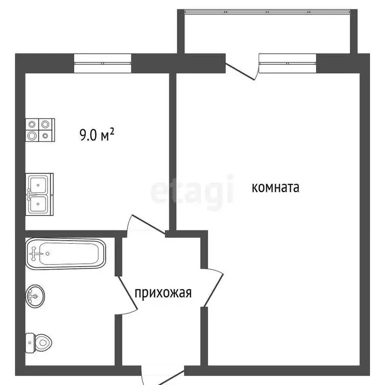 1-комнатная квартира: посёлок Красный Бор, 5 (36.1 м) - Фото 0