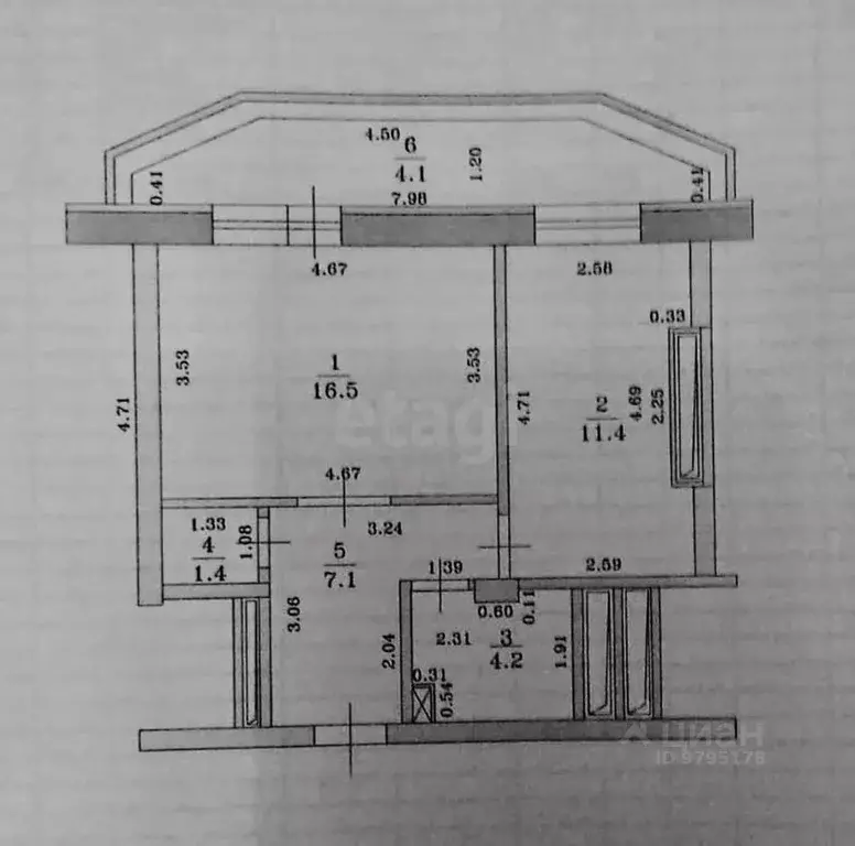1-к кв. Татарстан, Казань ул. Баки Урманче, 8 (40.1 м) - Фото 2