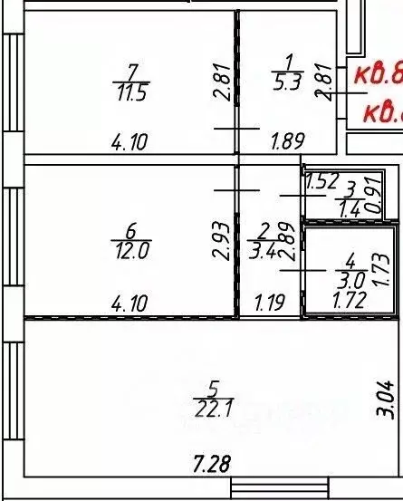 3-к кв. Москва Люблинская ул., 78к3 (59.0 м) - Фото 2