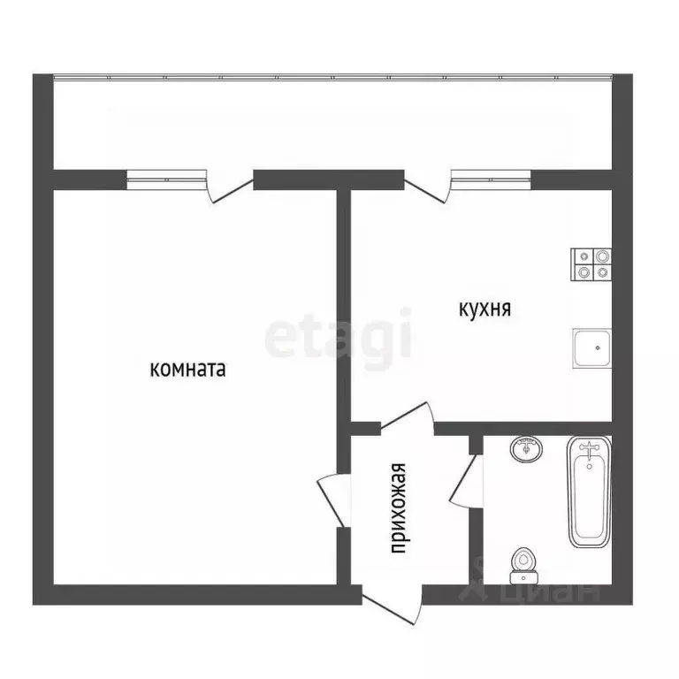 1-к кв. Воронежская область, Воронеж ул. 9 Января, 68/1к1 (34.2 м) - Фото 1
