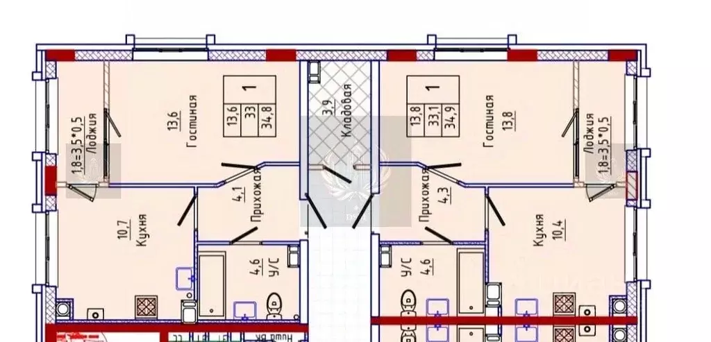 1-к кв. Ставропольский край, Кисловодск ул. Катыхина, 185 (34.8 м) - Фото 2