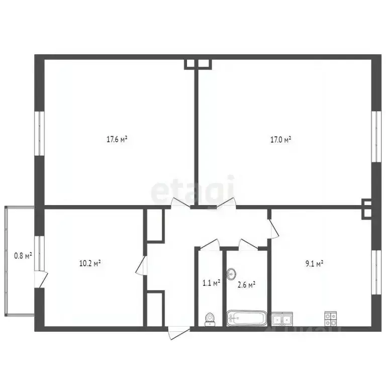 3-к кв. Забайкальский край, Чита Июньская ул., 22 (68.5 м) - Фото 1