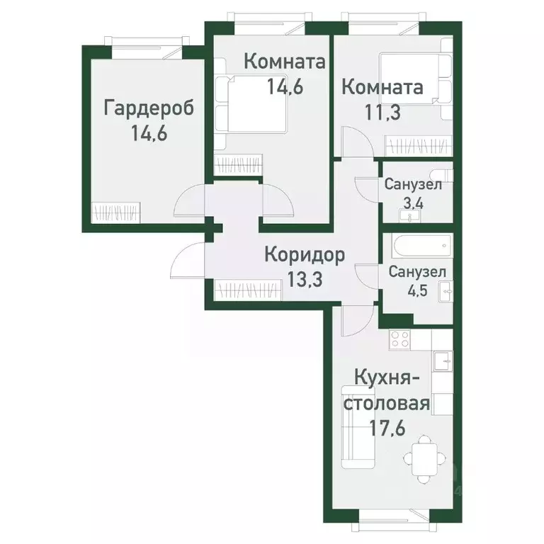 2-к кв. Челябинская область, Челябинский городской округ, пос. ... - Фото 0