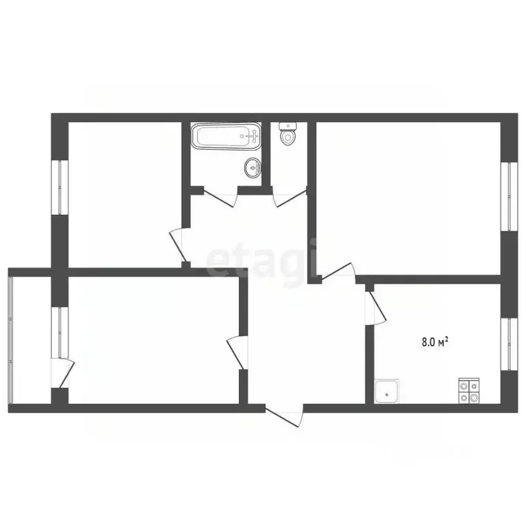 3-к кв. Владимирская область, Муром ул. 30 лет Победы, 8 (62.9 м) - Фото 2
