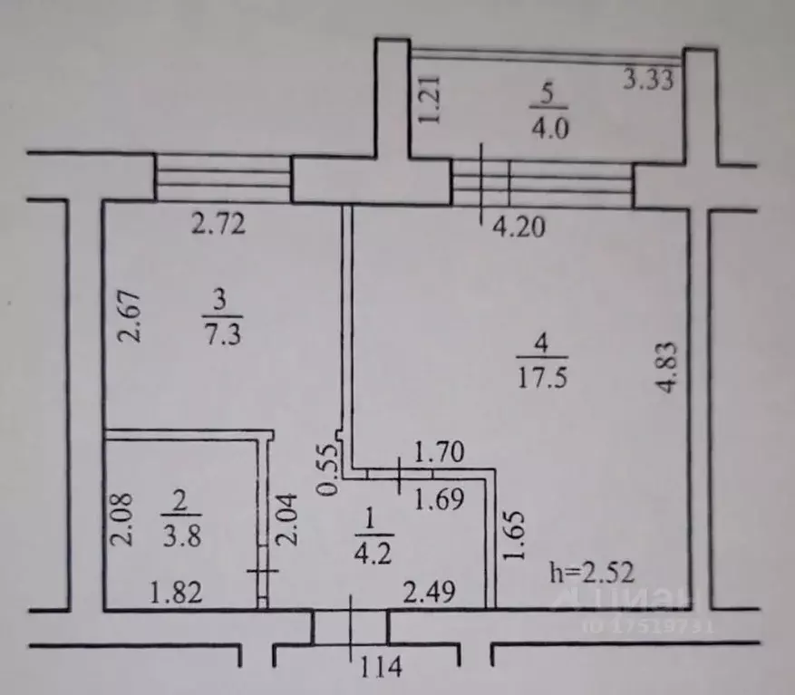 1-к кв. Башкортостан, Салават ул. Калинина, 90 (32.8 м) - Фото 2