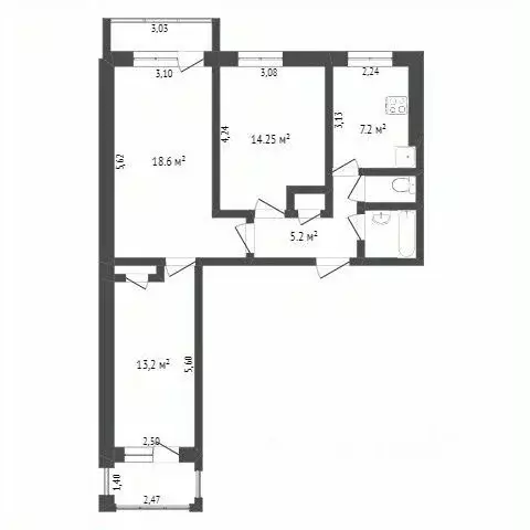 3-к кв. Омская область, Омск Моторная ул., 11 (61.4 м) - Фото 1
