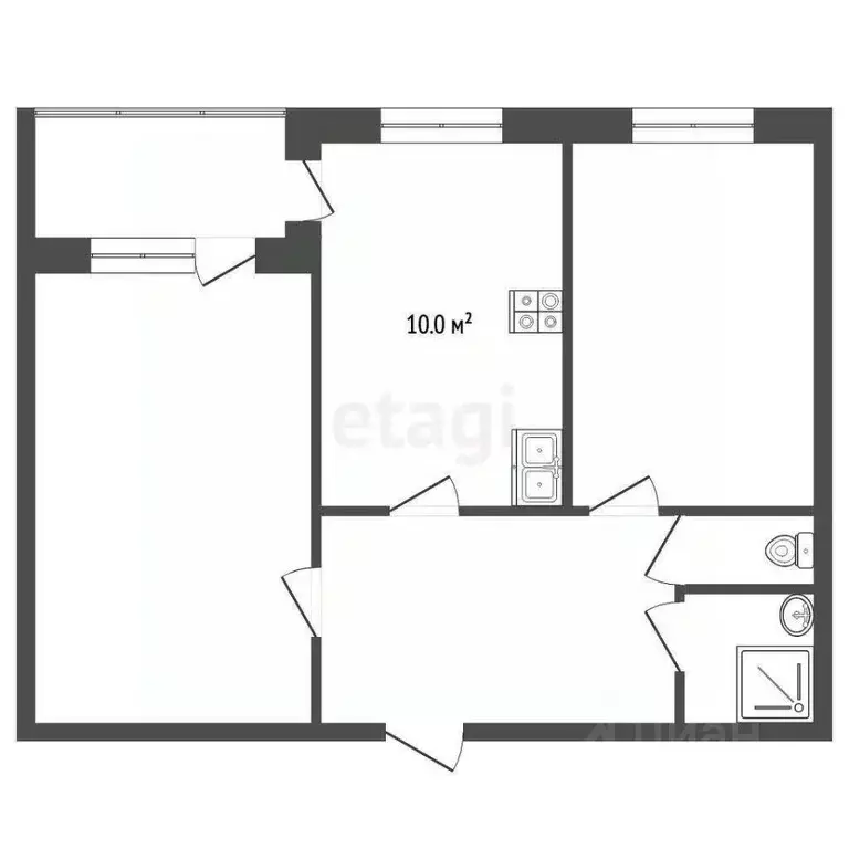 2-к кв. Ставропольский край, Пятигорск ул. Нежнова (49.0 м) - Фото 2