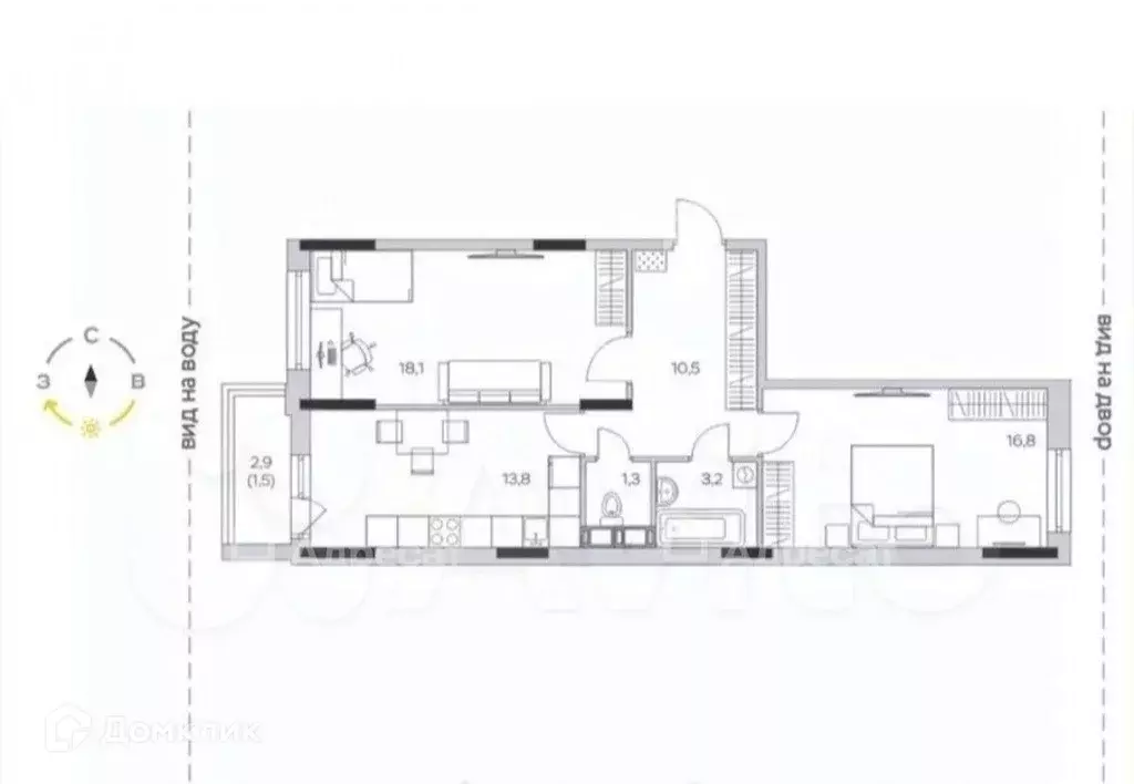 Продаётся 2-к квартира, 63.7 м - Фото 0