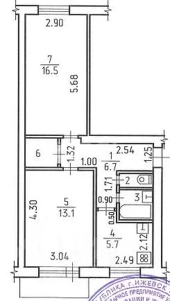 2-к кв. Удмуртия, Ижевск ул. Луначарского, 21 (47.1 м) - Фото 1