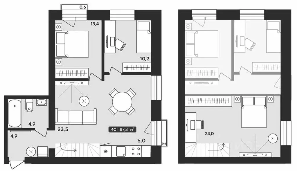 2-к кв. Новосибирская область, Мошковский район, пос. Октябрьский ул. ... - Фото 1