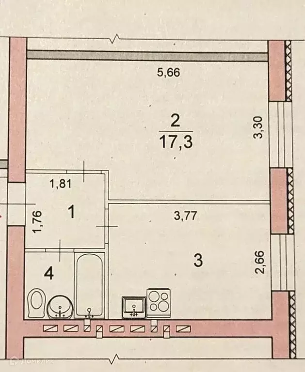 Продаётся 1-к квартира, 33.3 м - Фото 1