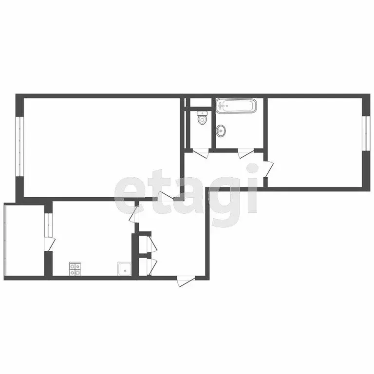 2-комнатная квартира: посёлок Литвинки, 23 (51 м) - Фото 1