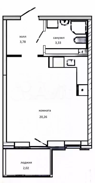 Квартира-студия, 29,4 м, 23/26 эт. - Фото 0