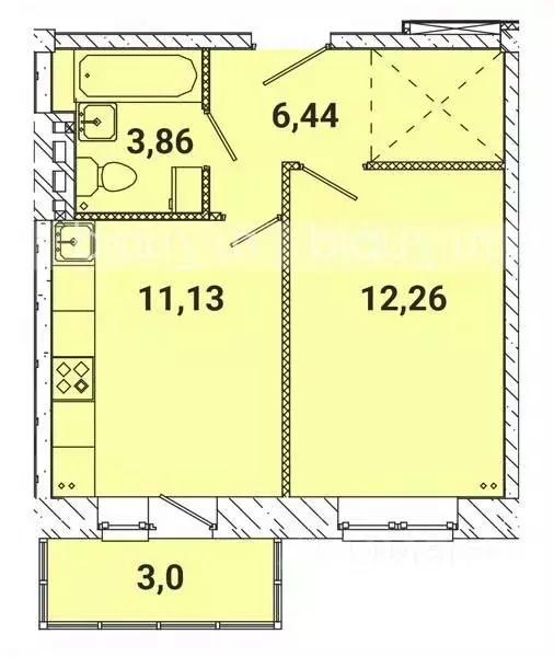 1-к кв. Иркутская область, Иркутский муниципальный округ, пос. ... - Фото 1