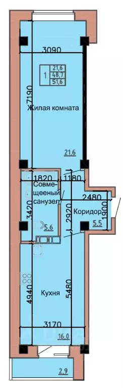 1-к кв. Хакасия, Абакан ул. Ленинского Комсомола, 24/2 (50.2 м) - Фото 0