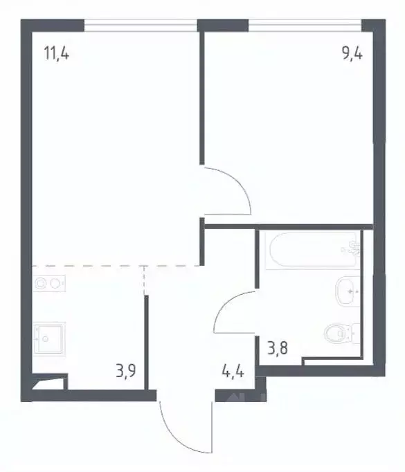 1-к кв. Москва Ленинградское ш., 229Вк1 (32.8 м) - Фото 1