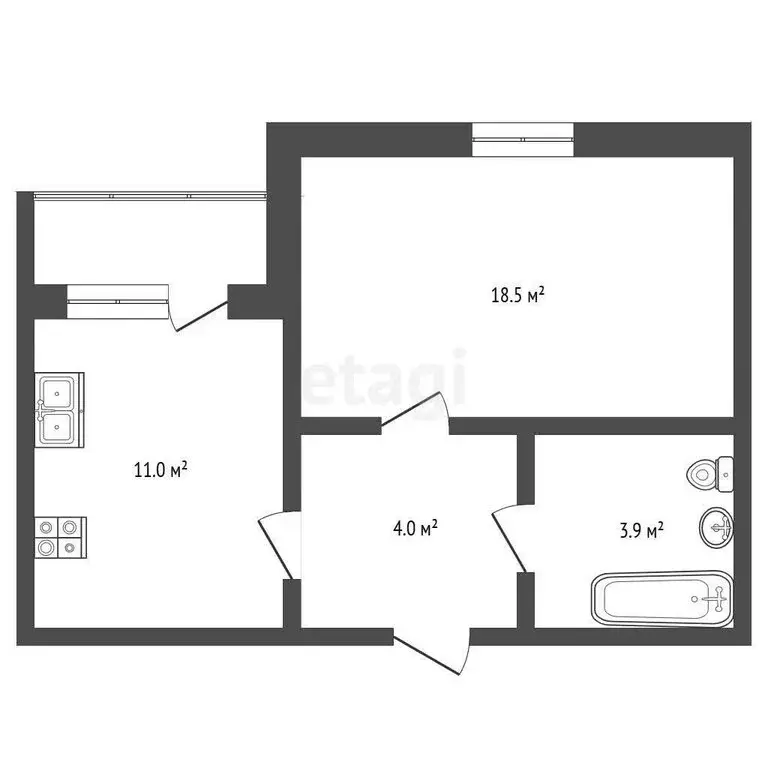 1-комнатная квартира: Стерлитамак, микрорайон Солнечный, Юрматинская ... - Фото 0
