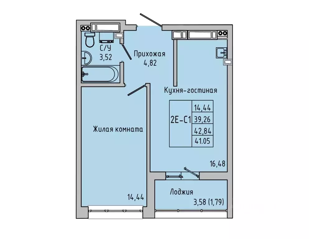 2-к кв. Ростовская область, Батайск ул. Луначарского, 180А (41.05 м) - Фото 0