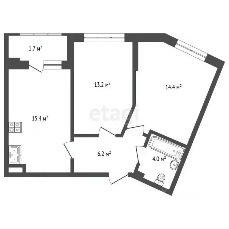 2-к кв. Ростовская область, Ростов-на-Дону ул. Бориса Слюсаря, 23с1 ... - Фото 2