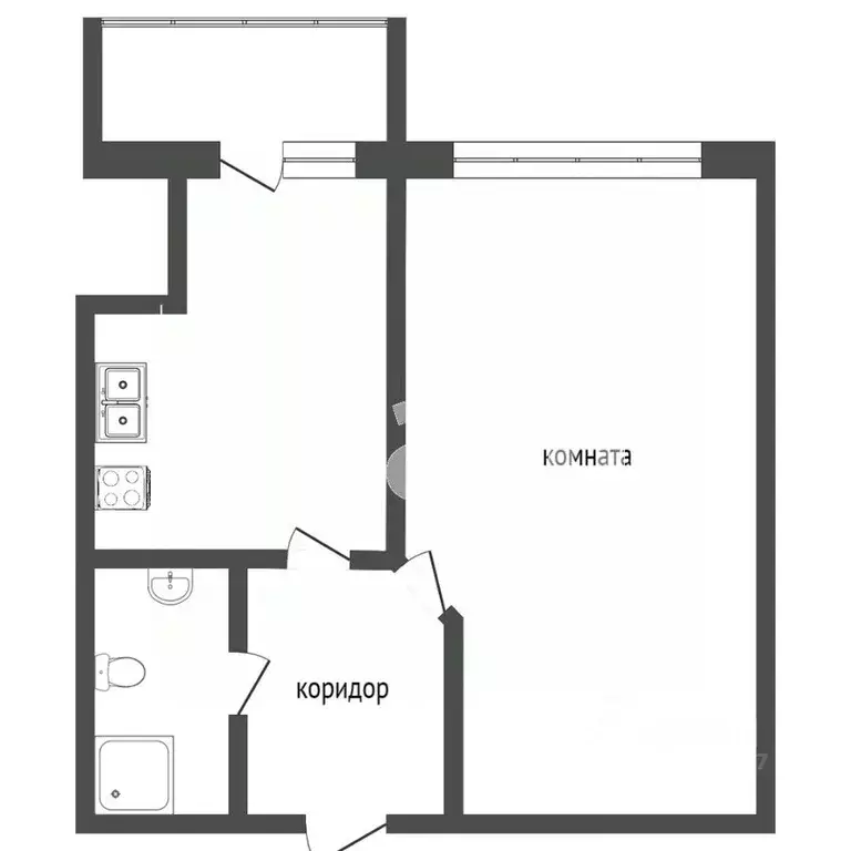 1-к кв. Крым, Симферополь ул. Батурина (29.9 м) - Фото 2