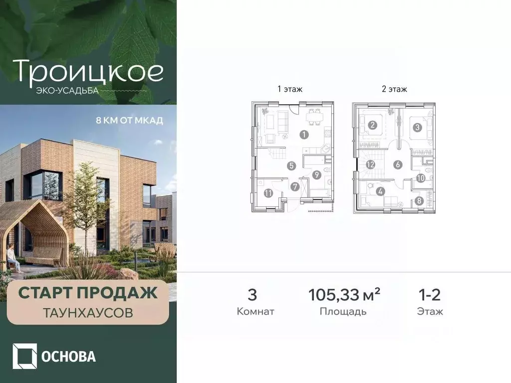 Таунхаус в Московская область, Мытищи городской округ, с. Троицкое  ... - Фото 1