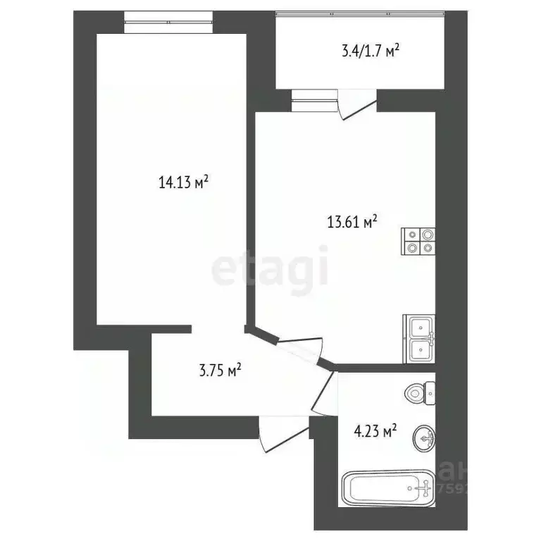 1-к кв. Ярославская область, Ярославль Ильинская ул., 10 (37.42 м) - Фото 1