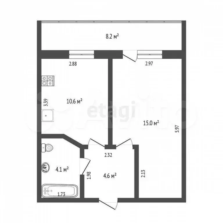 1-к. квартира, 34,3 м, 7/14 эт. - Фото 0