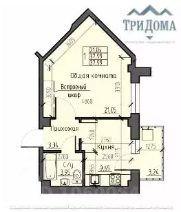 1-к кв. Красноярский край, Красноярск Ясный мкр,  (38.0 м) - Фото 0