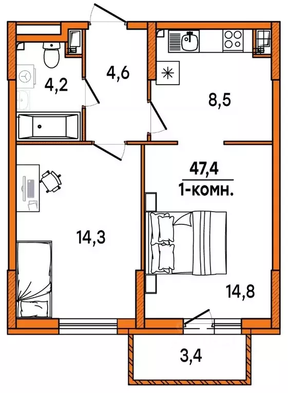 1-к кв. Ульяновская область, Ульяновск Киндяковка мкр, Заря жилой ... - Фото 1