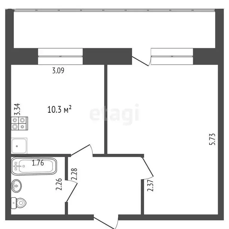 1-комнатная квартира: Тюмень, улица Избышева, 8 (38.5 м) - Фото 1
